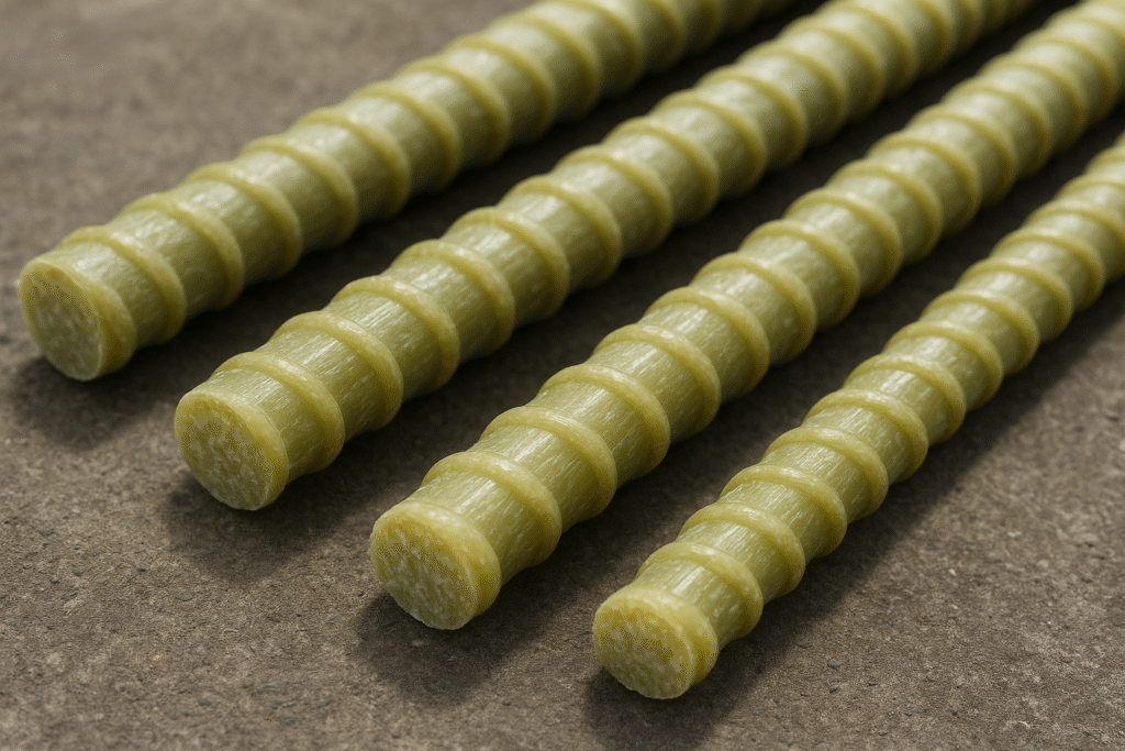 20250915 1424 realistic gfrp rebar simple compose 01k569721ke76sqz4vqbxndgs2